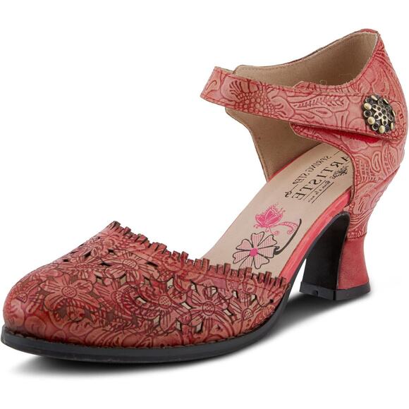 L'Artiste by Spring Step Visionary Leather Mary Jane Shoe - Red NEW - Picture 1 of 7